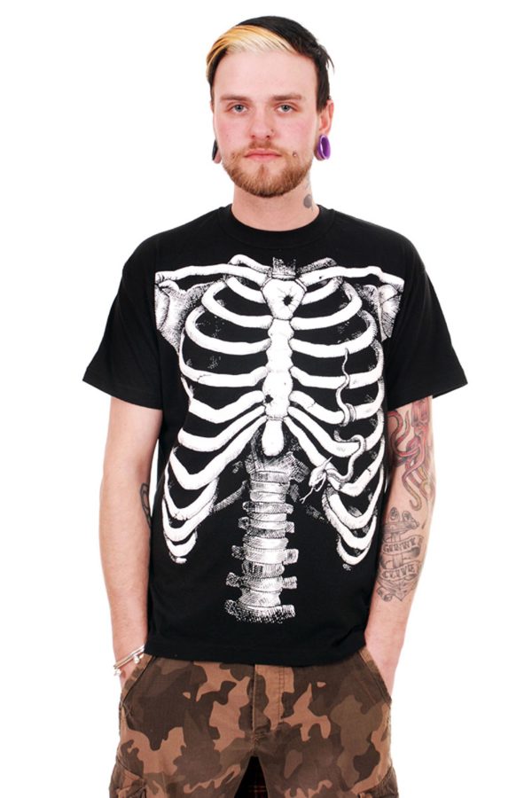 White Skeleton Mens Tee-9409