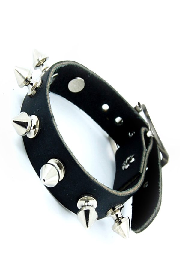 1 Row Spike Stud Leather Wristband-9287