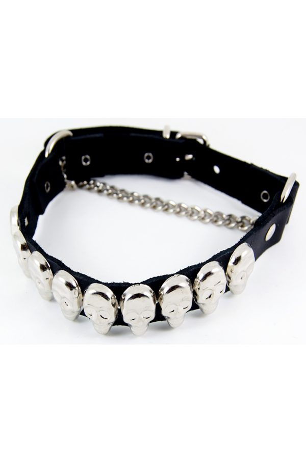 Skull Stud Leather Bootstraps-9846