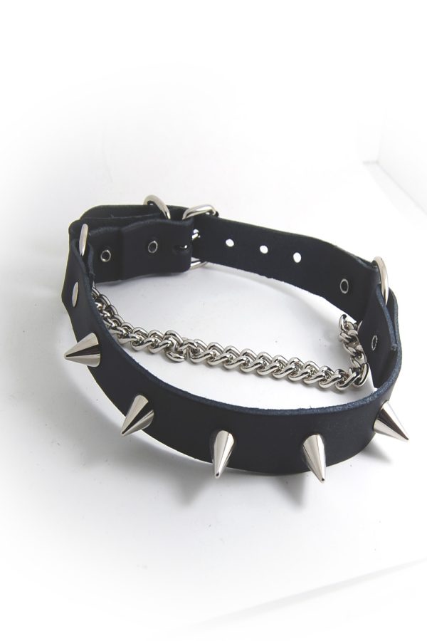 Small Smooth Spike Leather Bootstraps-9853